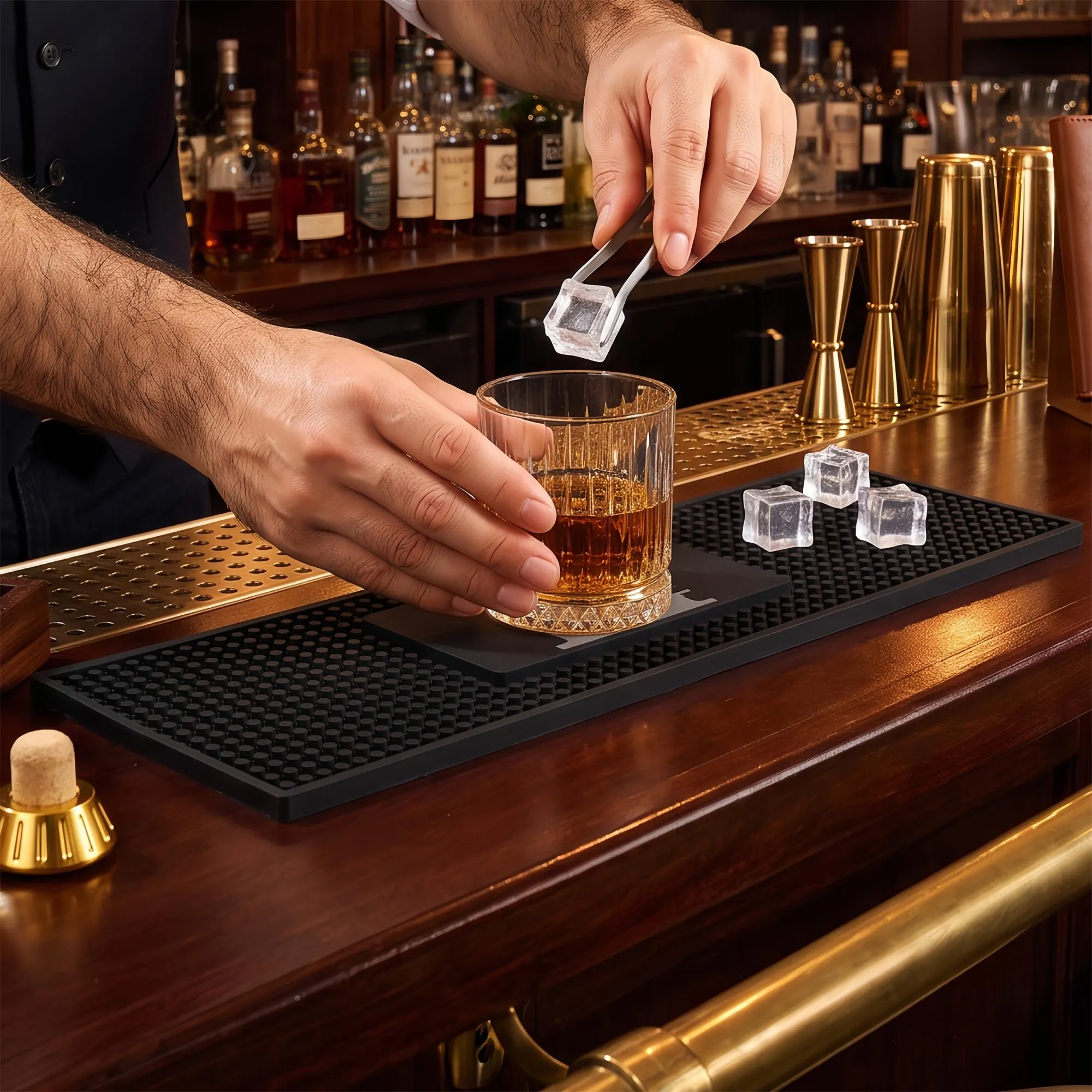 Personalized Bar Mat with Name, Custom Logo Bar Rubber, Silicone Barware Gift, Pub Accessories, Rubber Bar Mat, Home Bar Gift