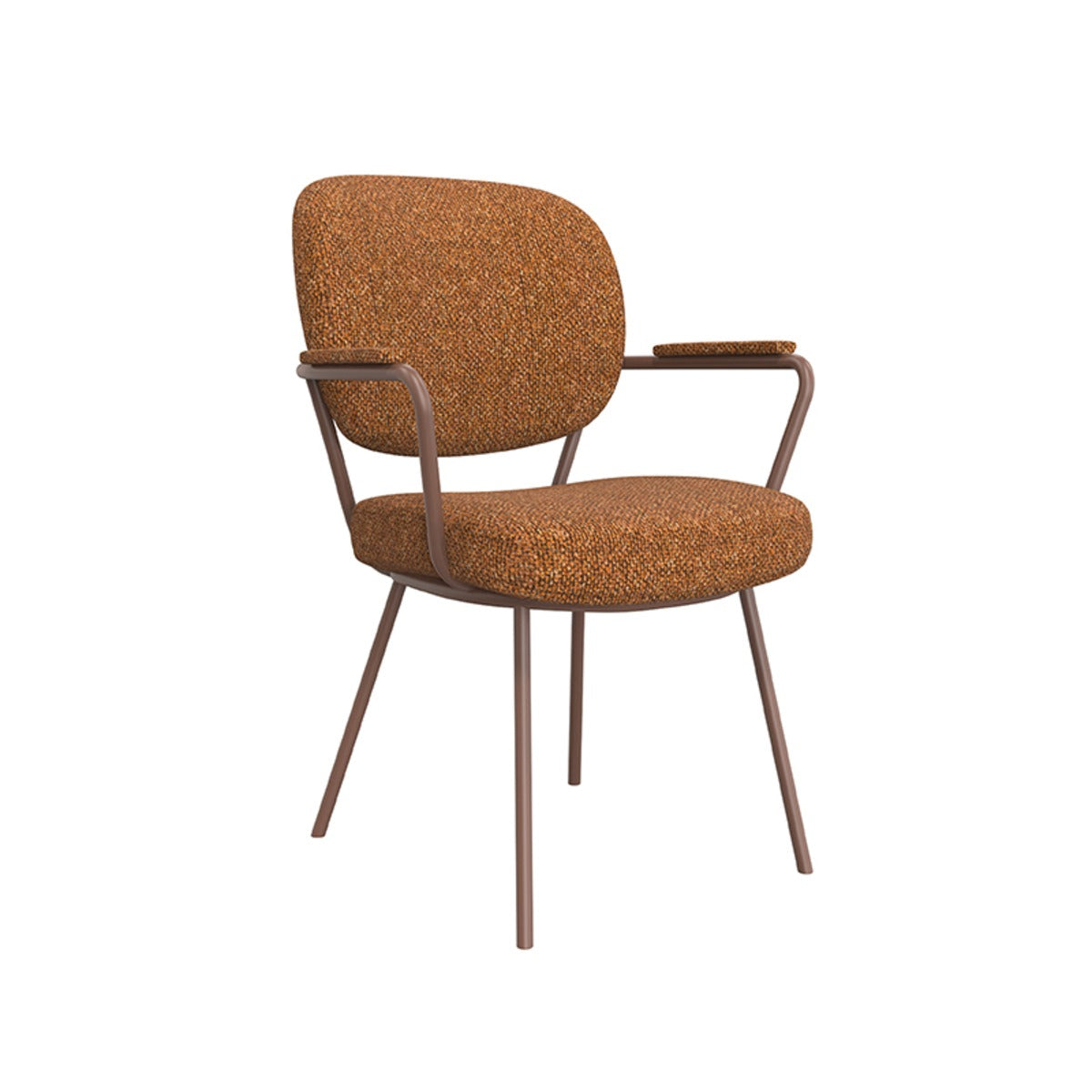 LABEL51 Eetkamerstoel Lausanne - Oranje Bouclé