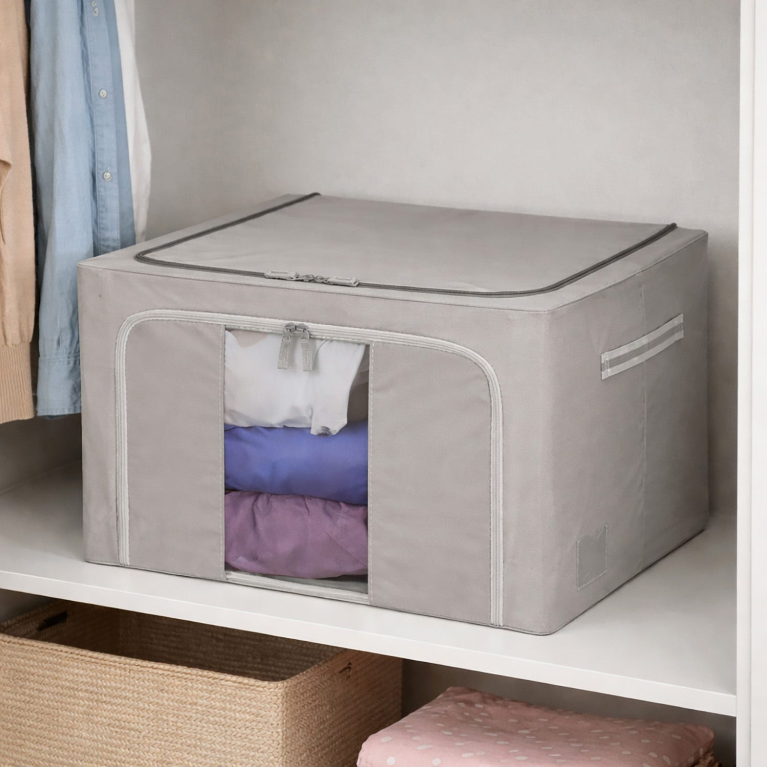 Scatola armadio doppia cerniera 50x40x40 cm grigio
