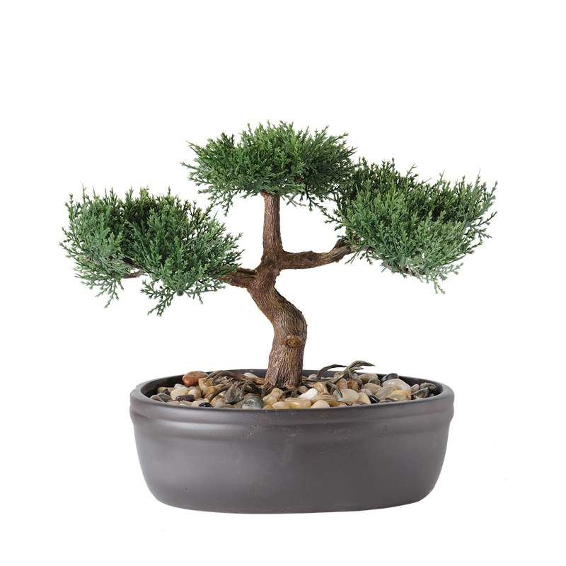 Vaso com bonsai artificial