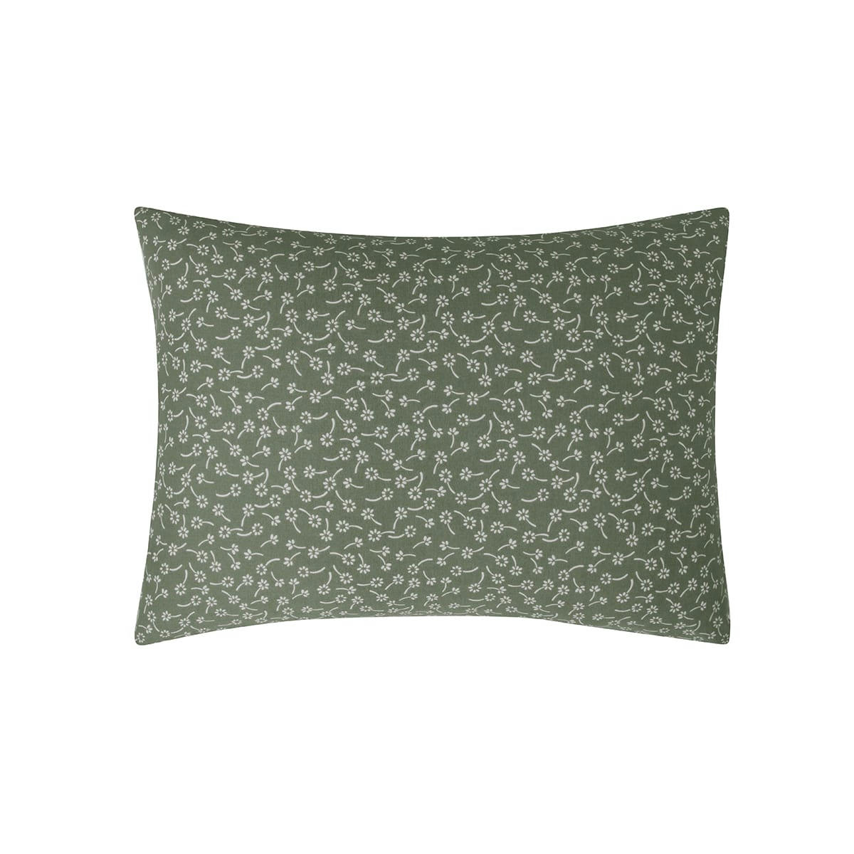 EMMA - Taie d'oreiller imprimée en lyocell vert 50x70cm