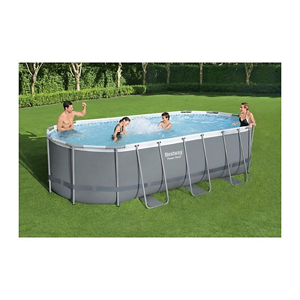 BESTWAY Piscine hors sol Power Steel ovale - 549 x 274 x 122cm, filtre a cartouche, bache, echelle, diffuseur Chemconnect