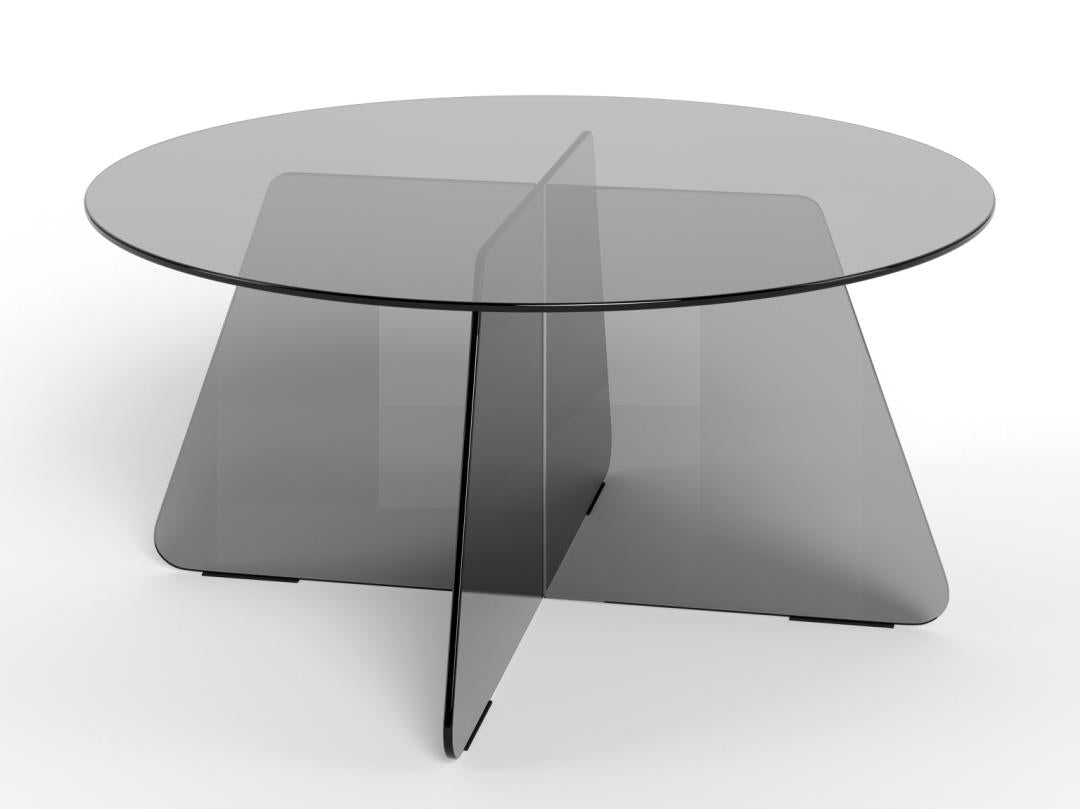 Rebellenclub Circe Salontafel - ø80 cm - Rookglas