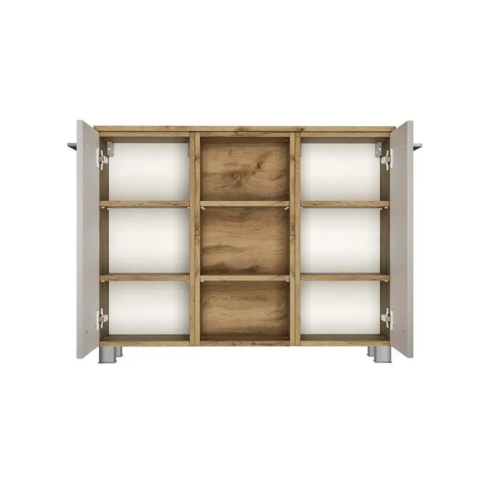 Badkamerkast Sefa 90cm 2 deuren - eik/wit