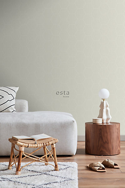 ESTAhome papier peint hexagone beige 53 cm x 10.05 m