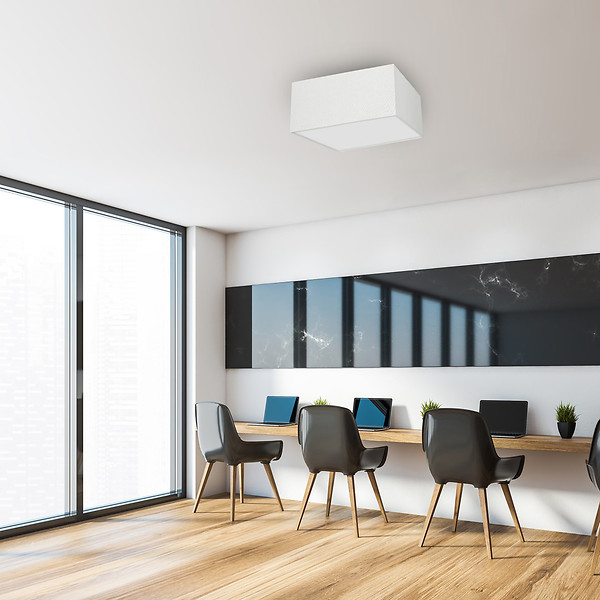 Lampa sufitowa Albion 50 cm tkaninowa biała
