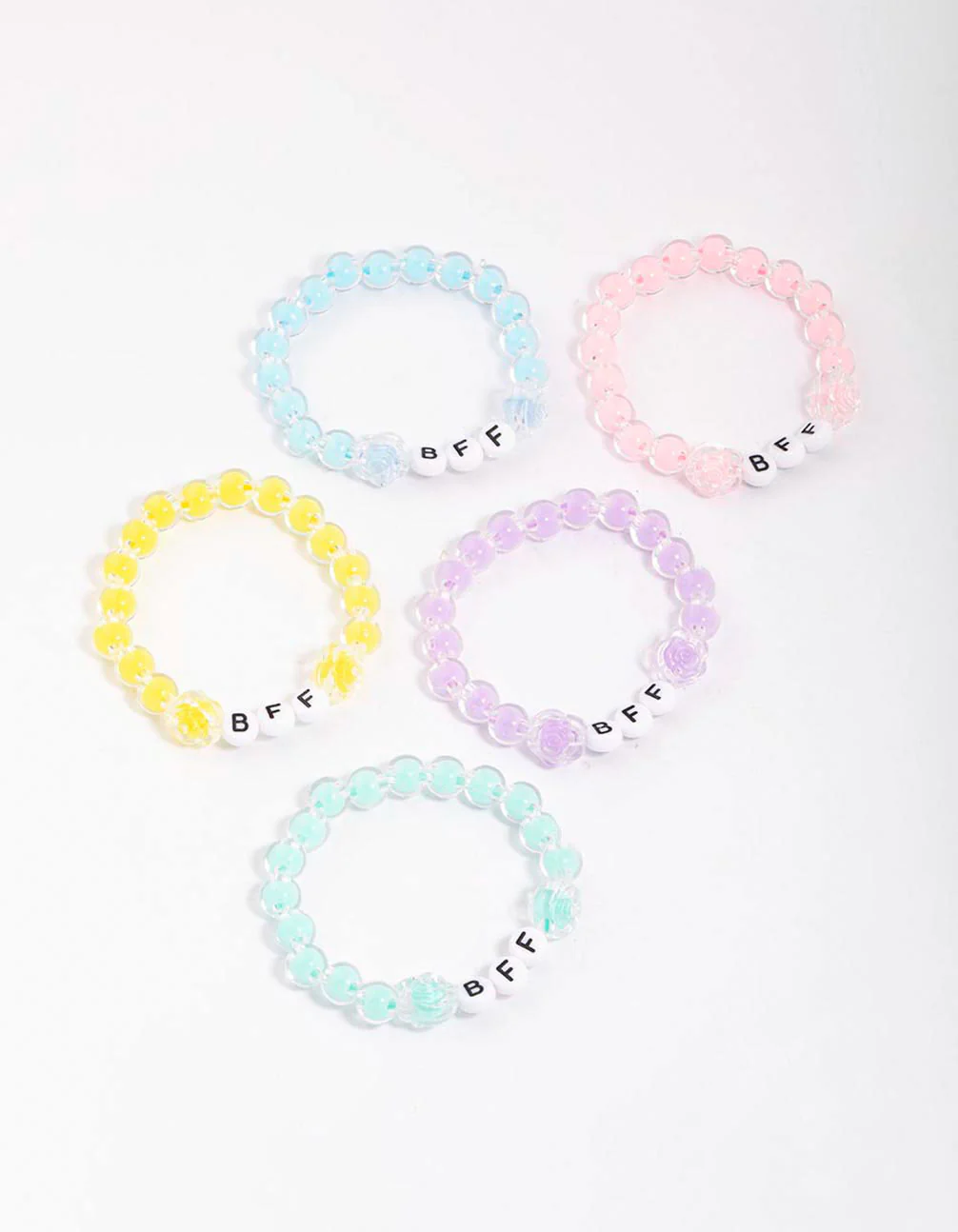 Kids Rainbow BFF Beaded Stretch Bracelet 5-Pack