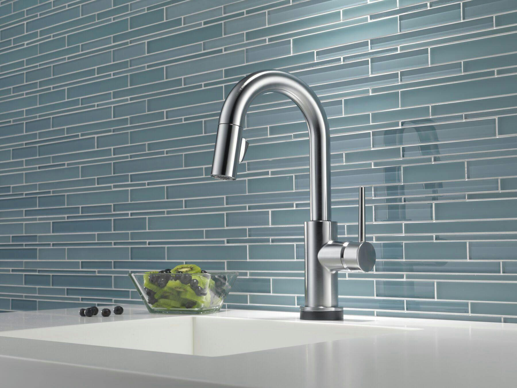 Delta Trinsic 1-Handle Pull-Down Bar/Prep Faucet, Arctic Stainless