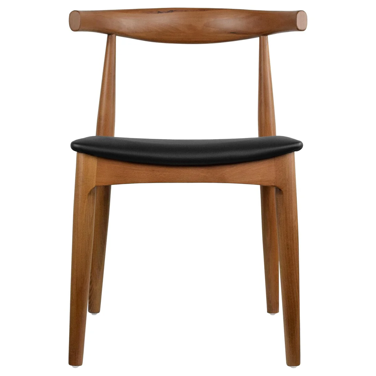 Natural Solid Wood Dining Elbow Chairs With PU Leather or Beige Fabric Cushion Seat And Oak Frame