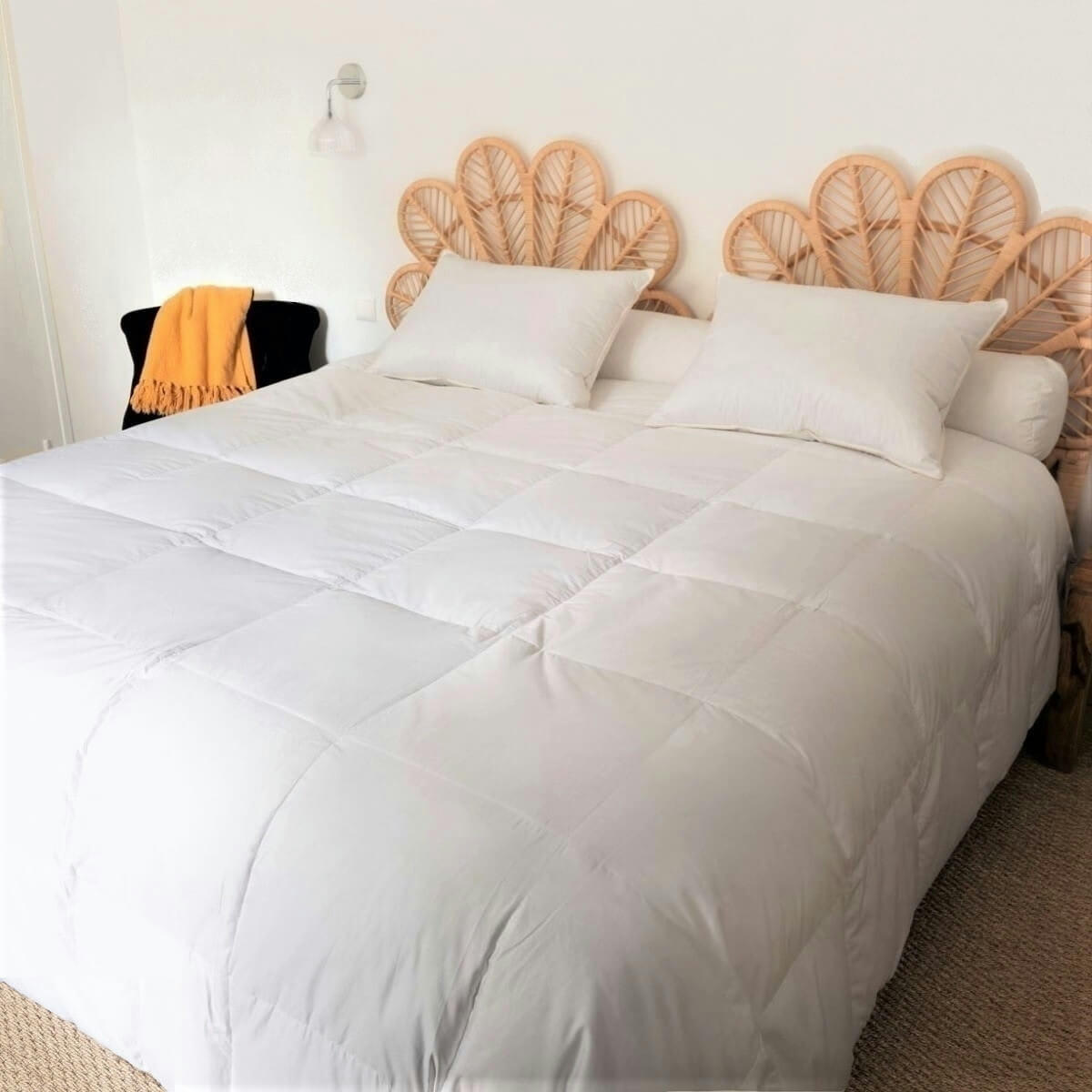 ÉTÉ - Couette naturelle légère duvet d’oie et coton bio 260x240 cm