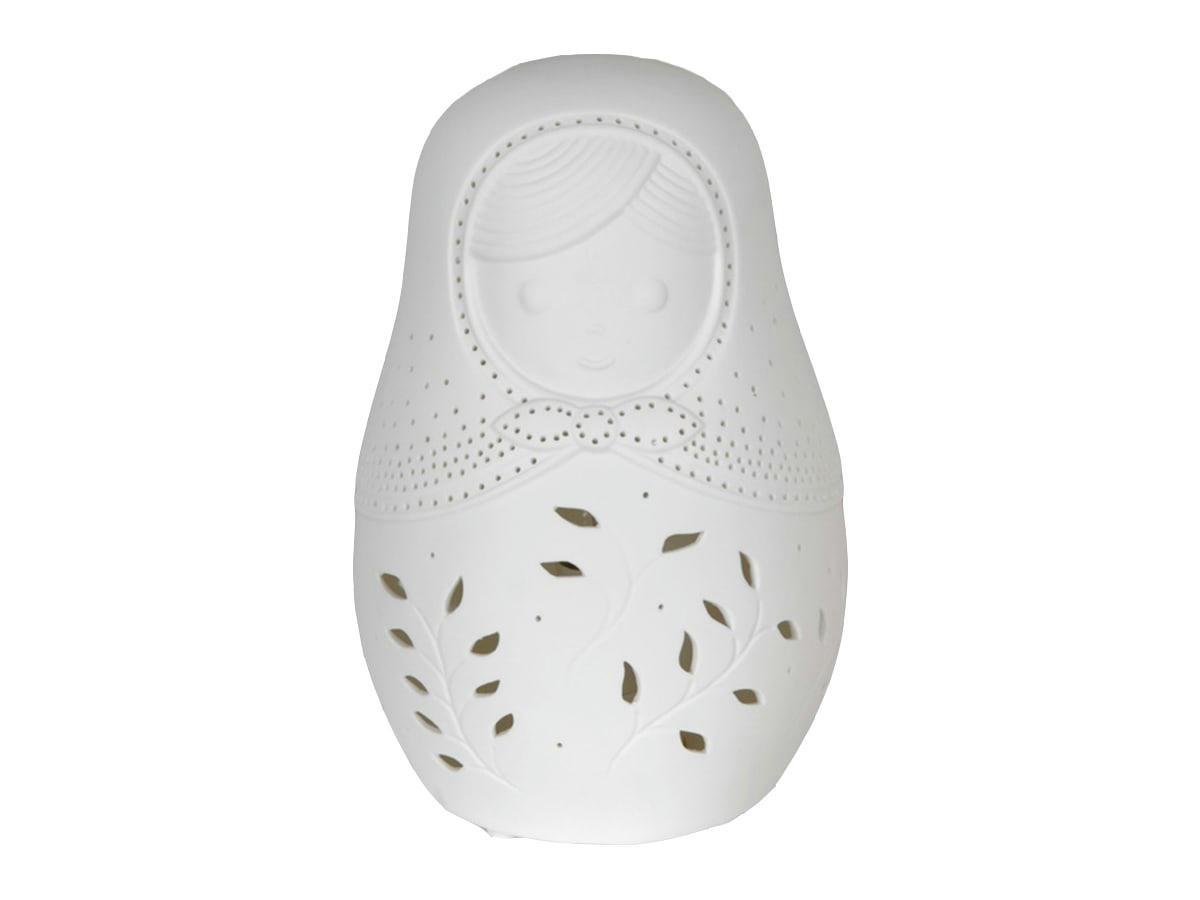 BABOUCHKA - Lampe à poser blanche poupée Russe
