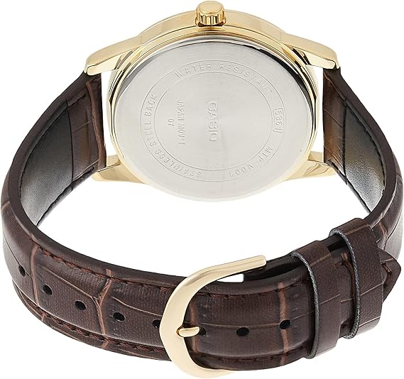 Casio Men's Mtp-v001gl-9b Quartz Watch with Genuine Leather