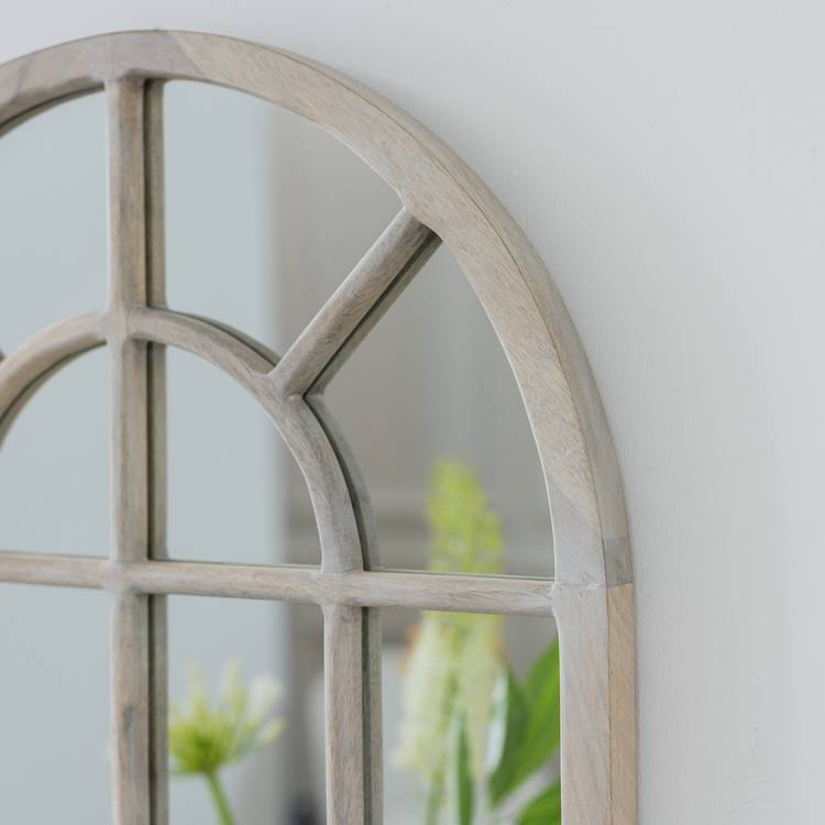 Habitat White Window Arch Wall Mirror - 70x50cm