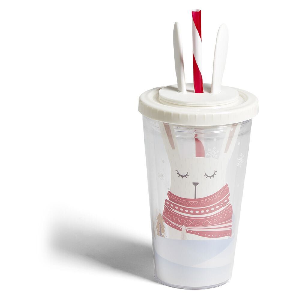 Gobelet paille No&euml;l 470ml - 2 modèles