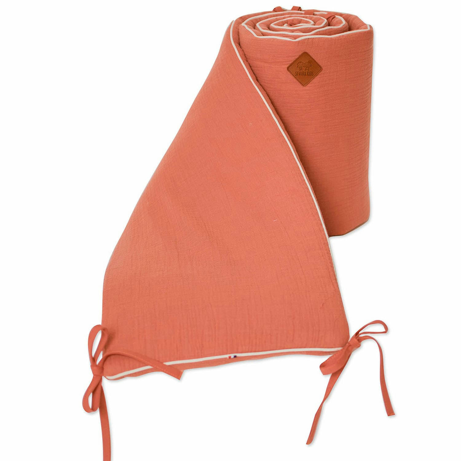 JEANNE - Tour de lit universel  gaze de coton  Terracotta