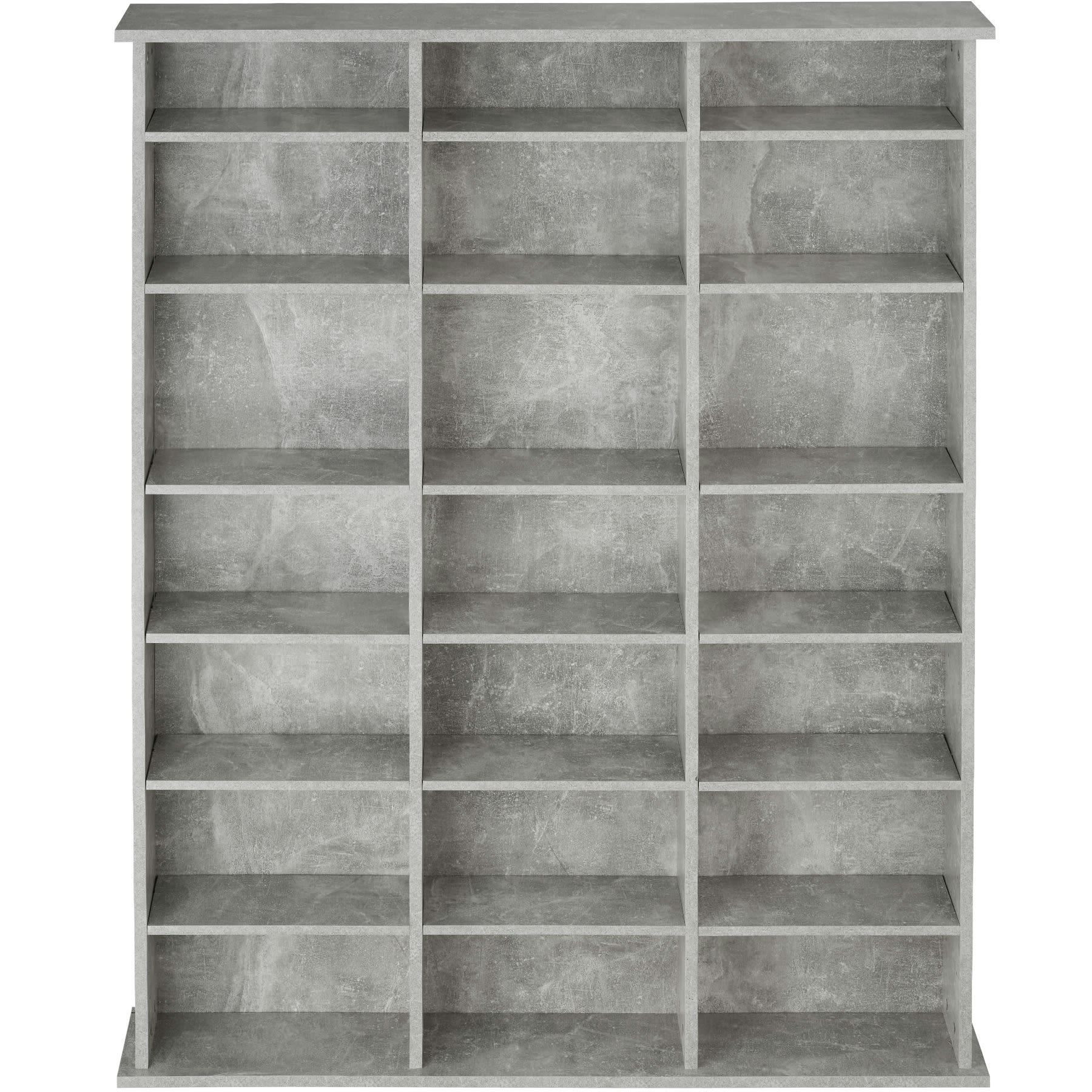 - Étagère DVD CD aspect Bois gris béton