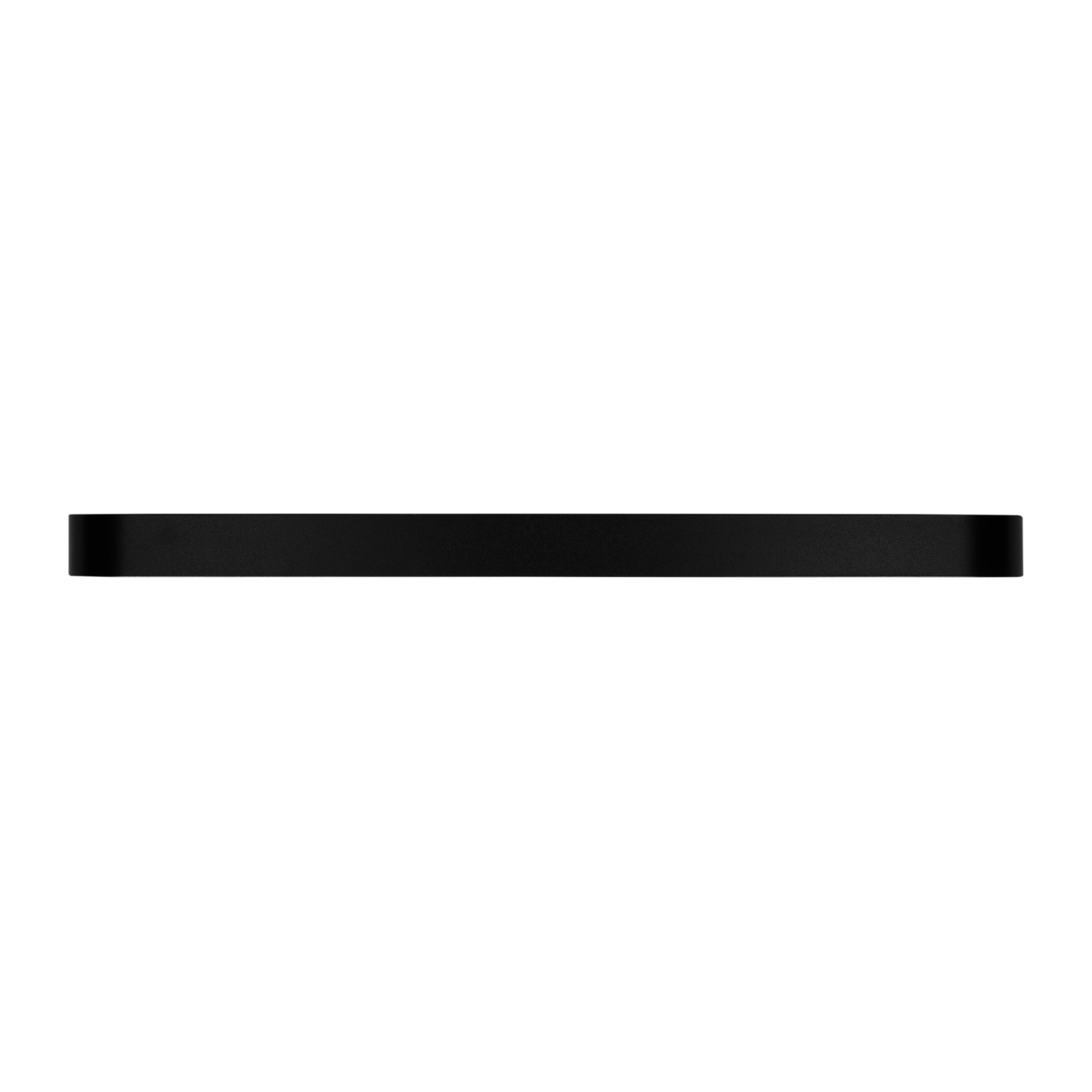 QUVIO Handdoekhouder platte stang met ronding - Zwart - 45 cm