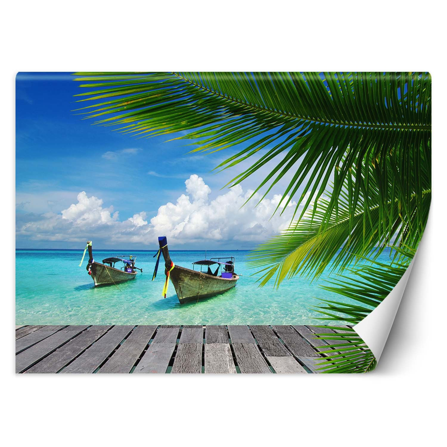 Feeby Fototapeta, Tropikalna plaża palmy natura 150x105
