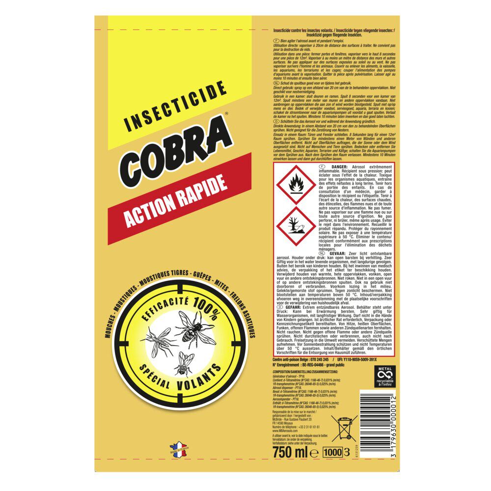 Insecticide Cobra spray 750ml