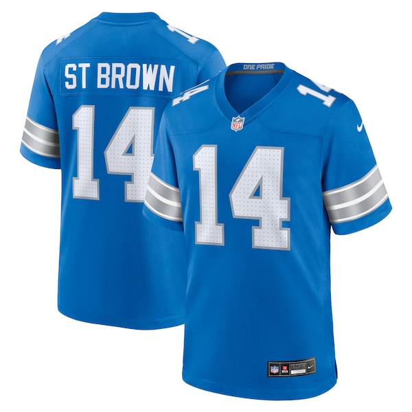 Amon-Ra St. Brown Detroit Lions Nike Game Jersey - Blue/White