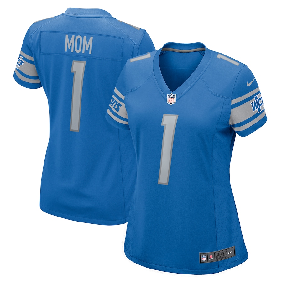 Number 1 Mom Detroit Lions Nike Women's Game Jersey - Blue