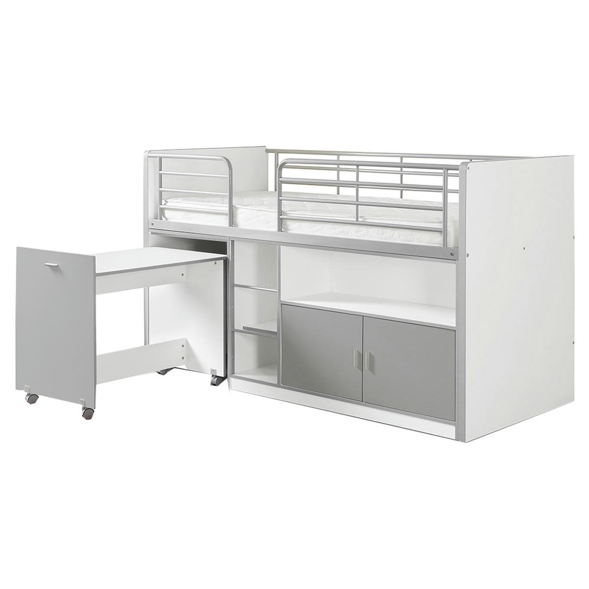 BONNY - Lit combiné 91 90x200 sommier inclus gris