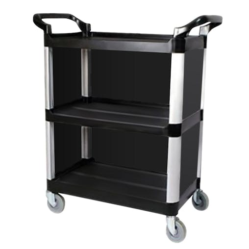 SOGA 3 Tier Covered Food Trolley Mechanic Kitchen Black