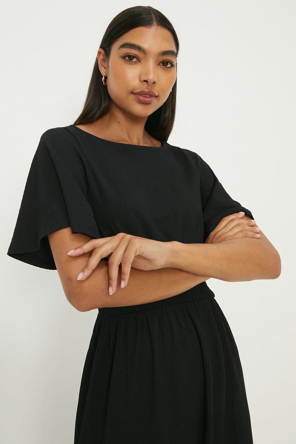 Dorothy Perkins Shirred Waist Short Sleeve Midi Dress