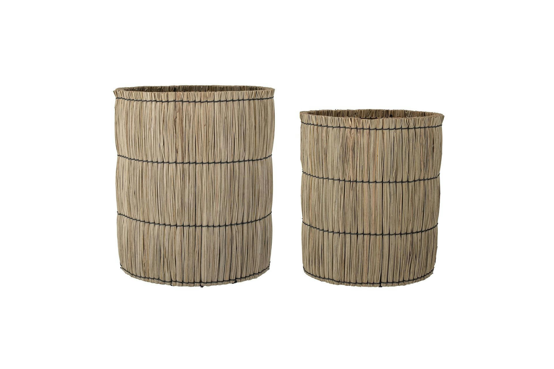 ELIT - Lot de 2 paniers en matériaux naturels beige