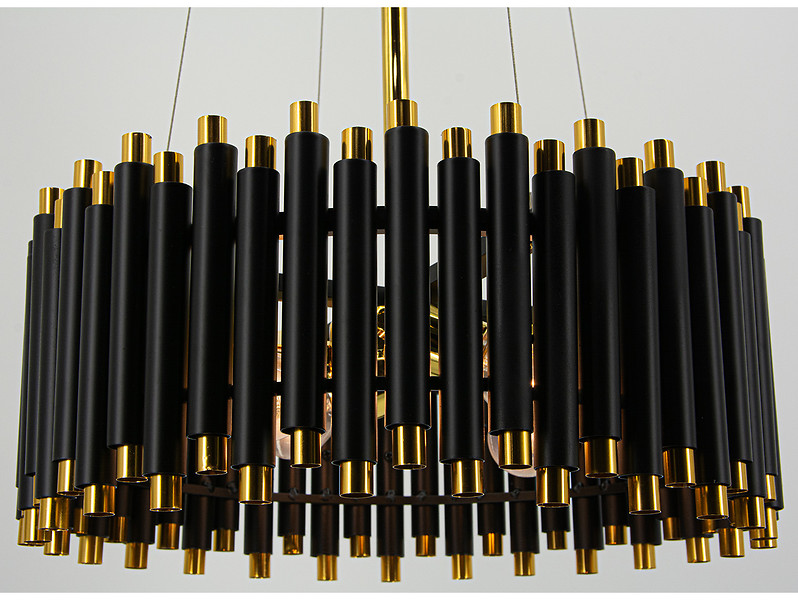 Lampa wisząca Narni 4-punktowa metalowa czarno-złota
