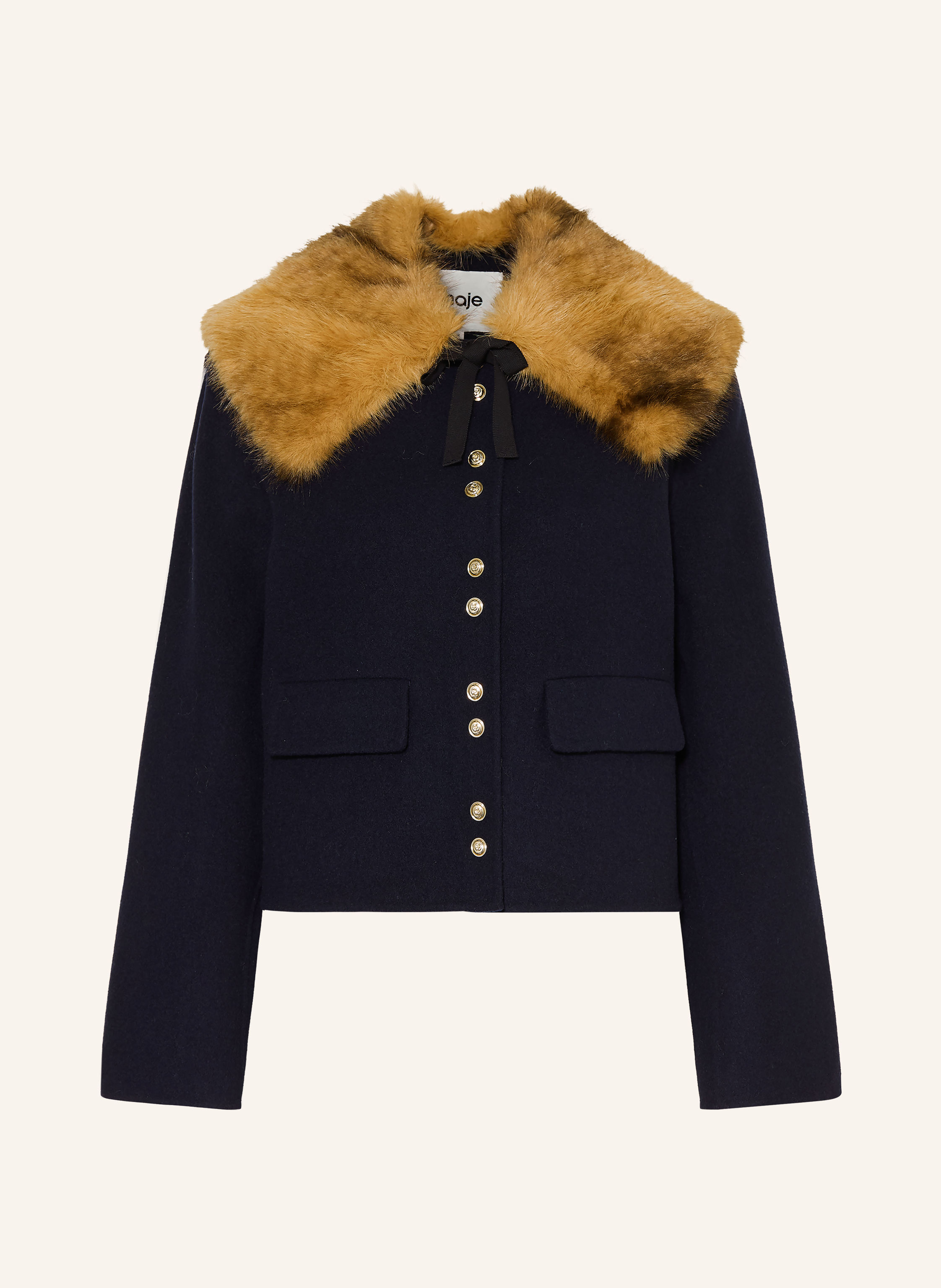 maje Kastenjacke mit abnehmbarem Kunstfell