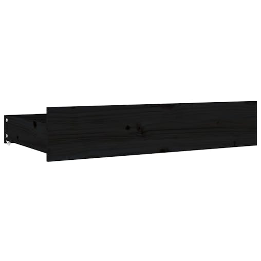 NNEVL Bed Drawers 4 pcs Black Solid Wood Pine