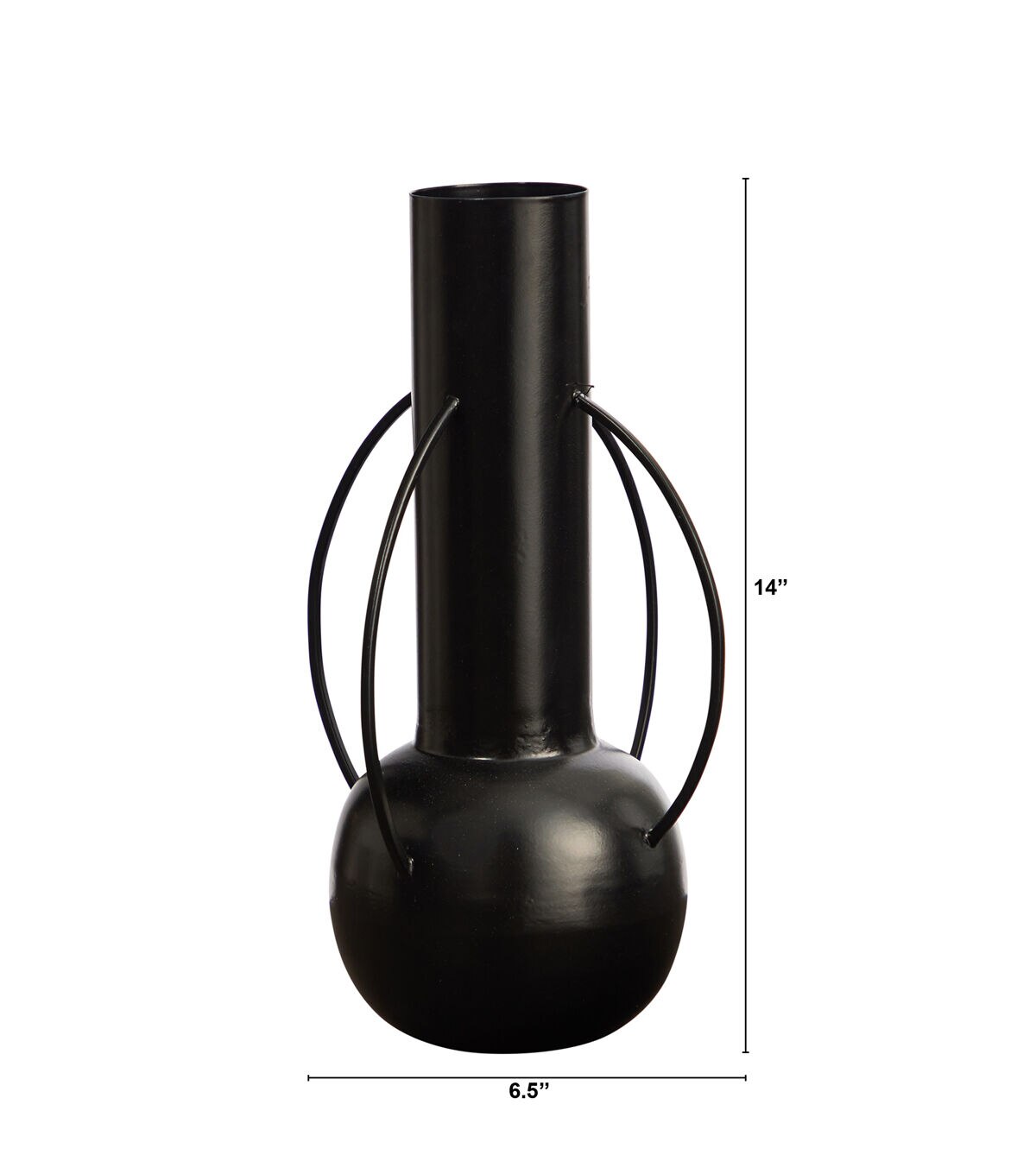 Nearly Natrual 14 Black Contemporary Metal Vase