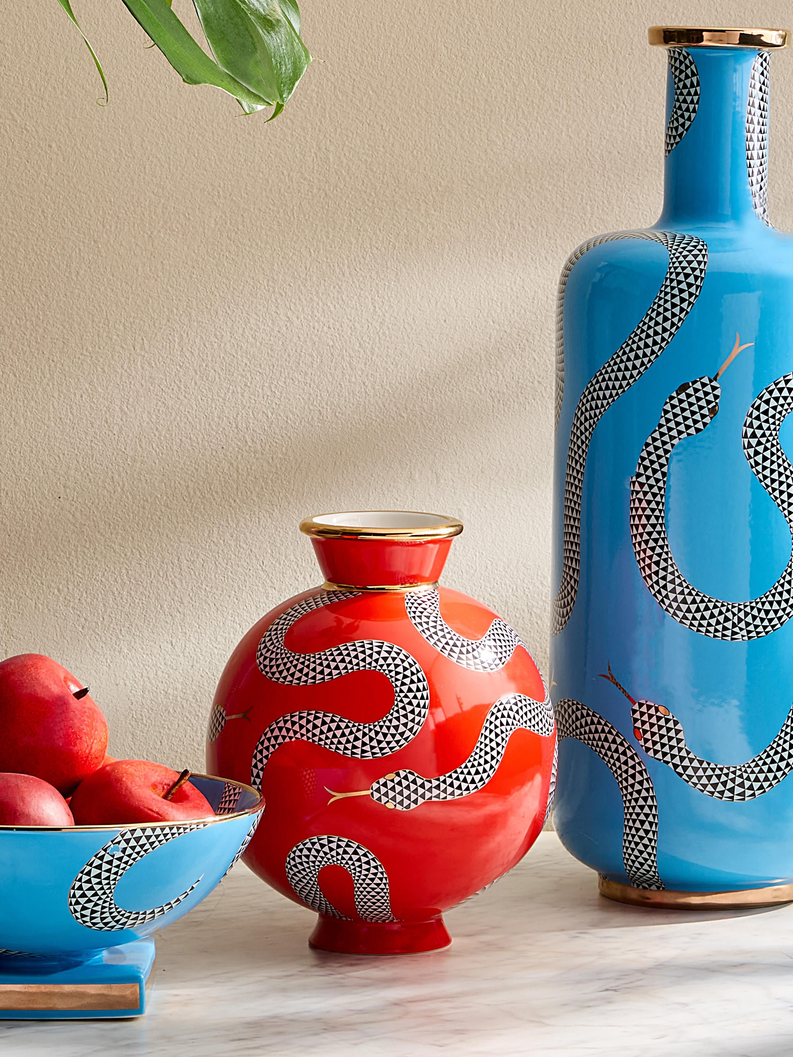 Porzellan-Vase Eden mit Goldakzenten, H 23 cm