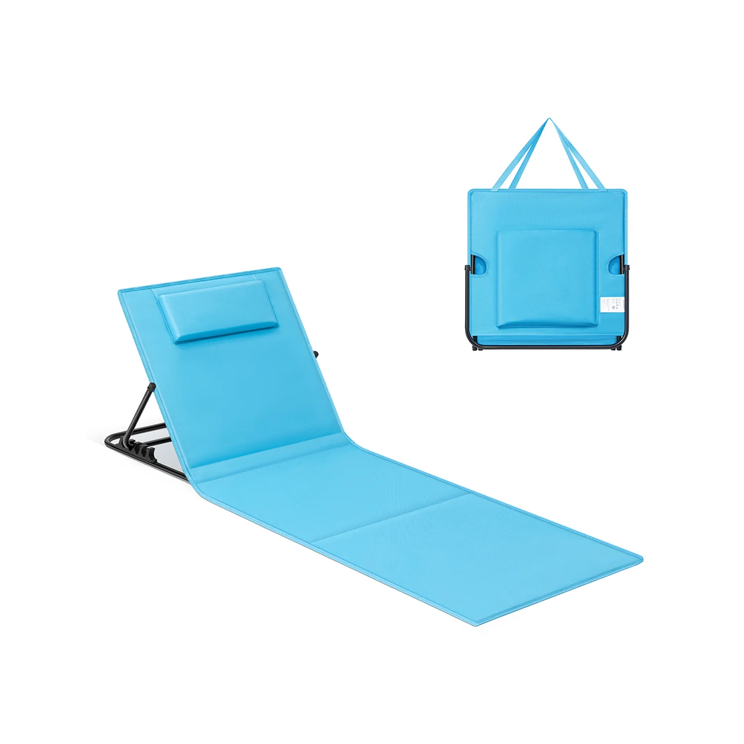Chaise longue portable avec bandoulières pour camping