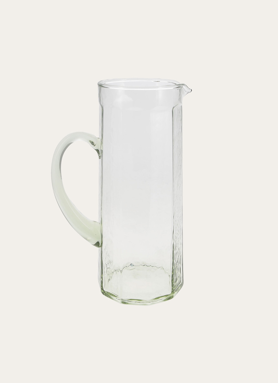 CARAFE EN VERRE EMBOSSÉ VERT CLAIR