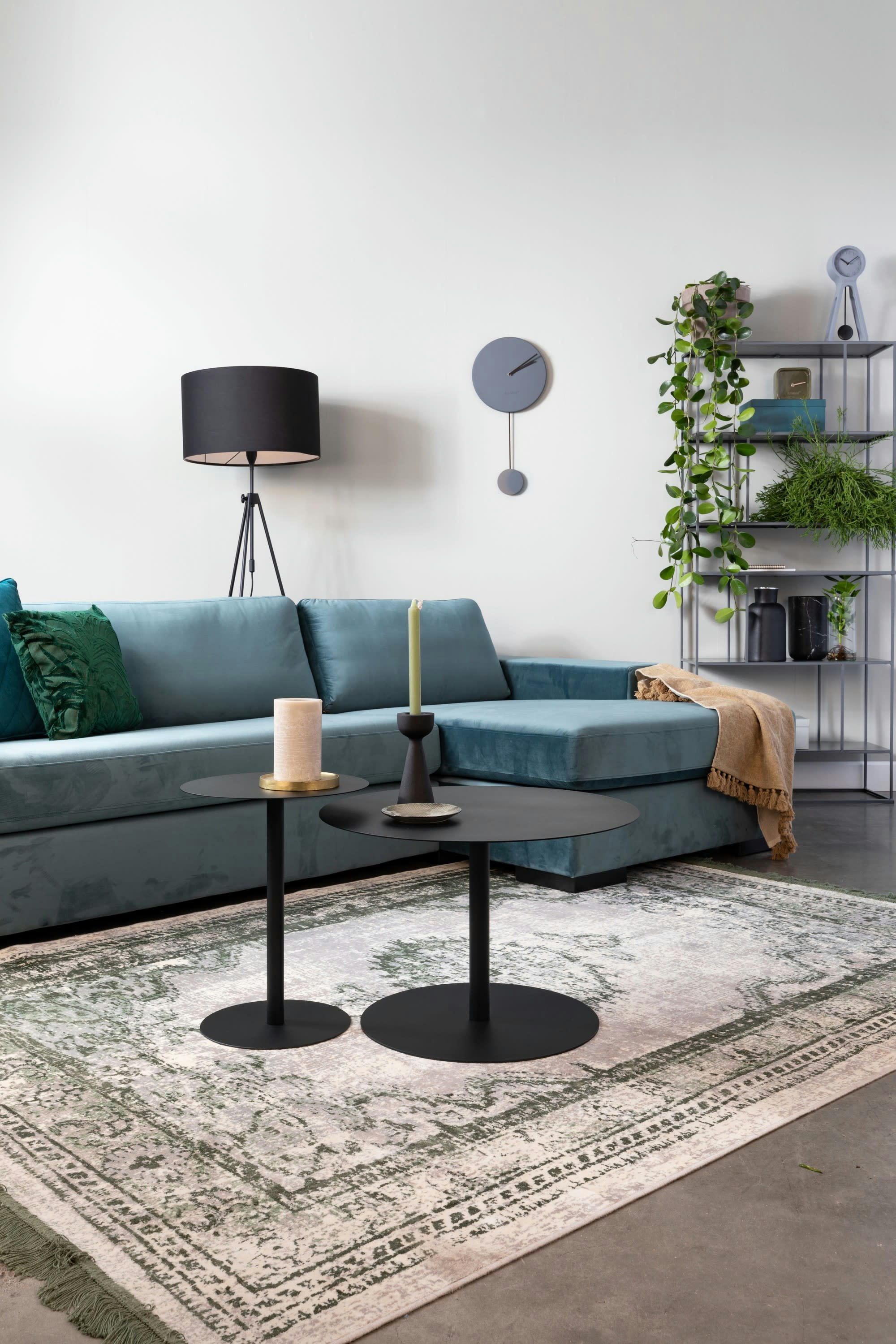 SNOW - Petite table d'appoint ronde en métal noir