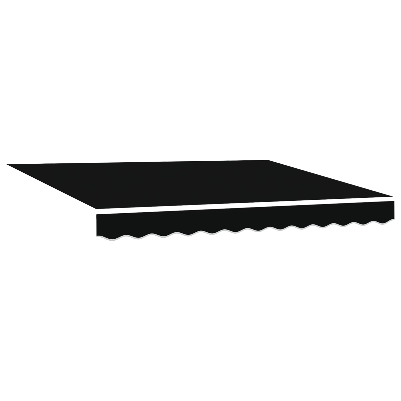 Markiza Tarasowa Balkonowa Zwijana Zadaszenie Czarna 350 x 250 cm