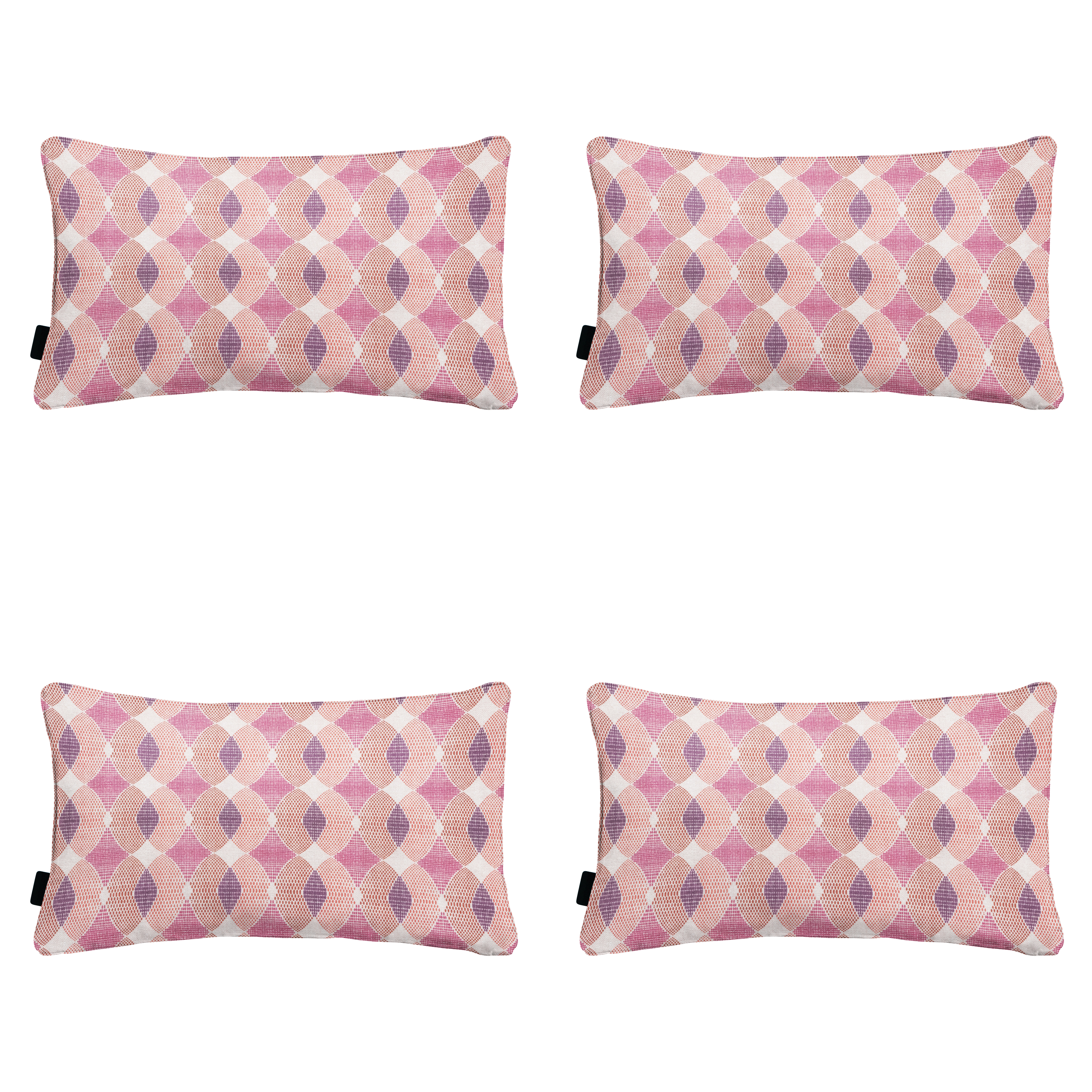 Madison sierkussen Rae - paars - 30x50x10cm - set van 4