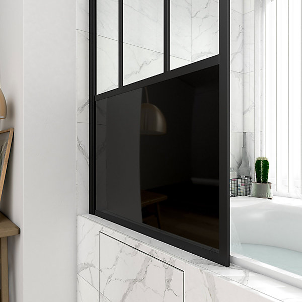 Pare baignoire Black Indus pivotant noir 130 x 75cm Galedo