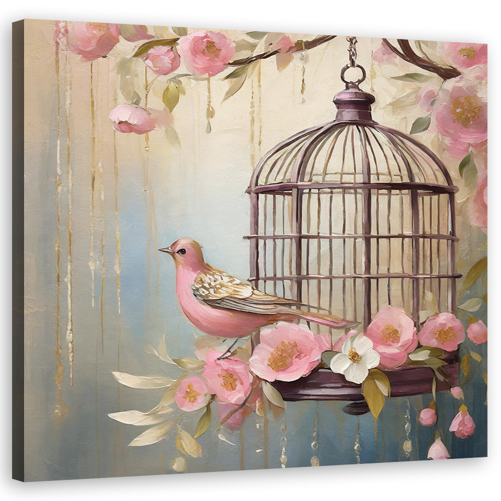 Feeby Obraz na płótnie, shabby chic, ptak 30x30