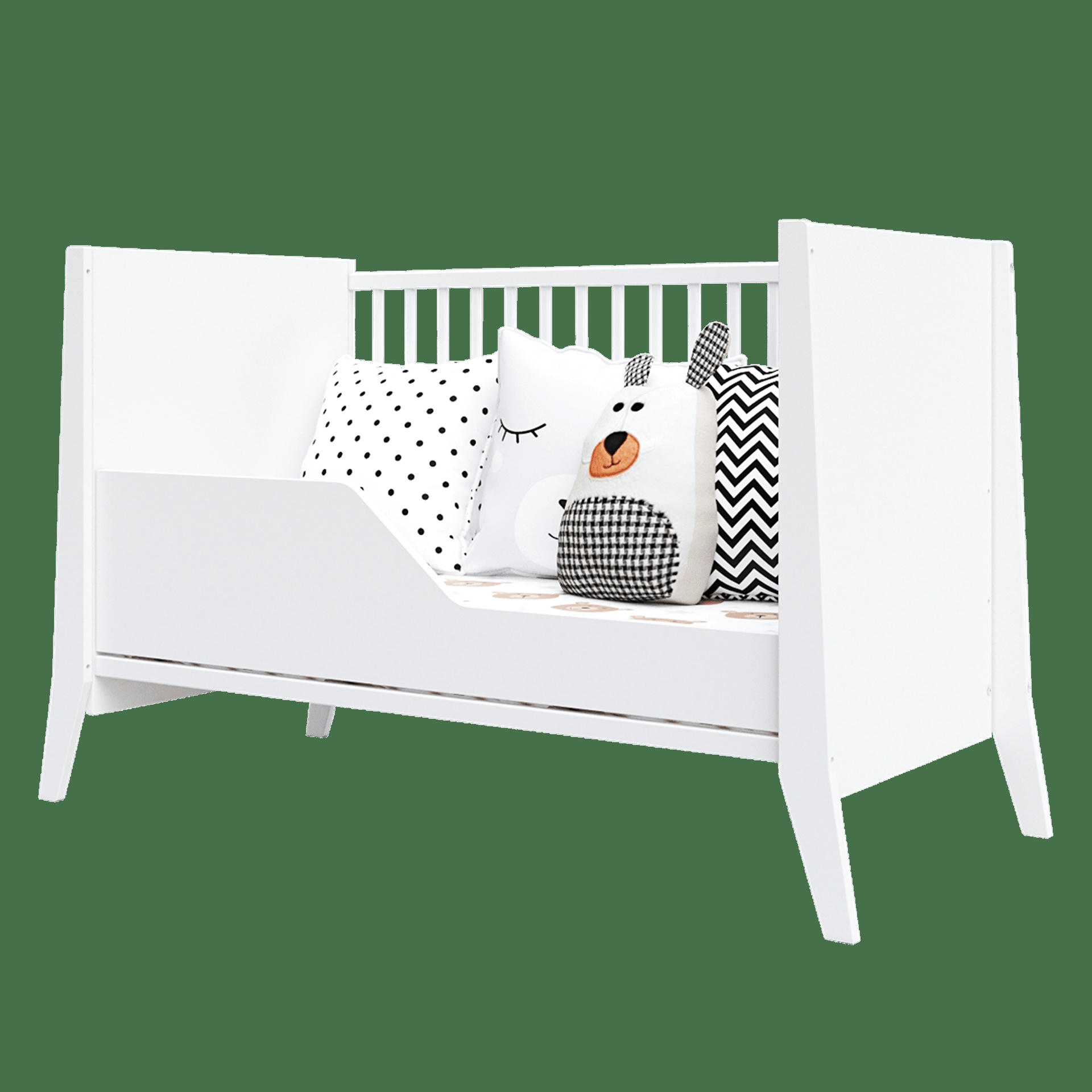 ZOÉ - Lit bébé évolutif en bois blanc - 120x60 cm