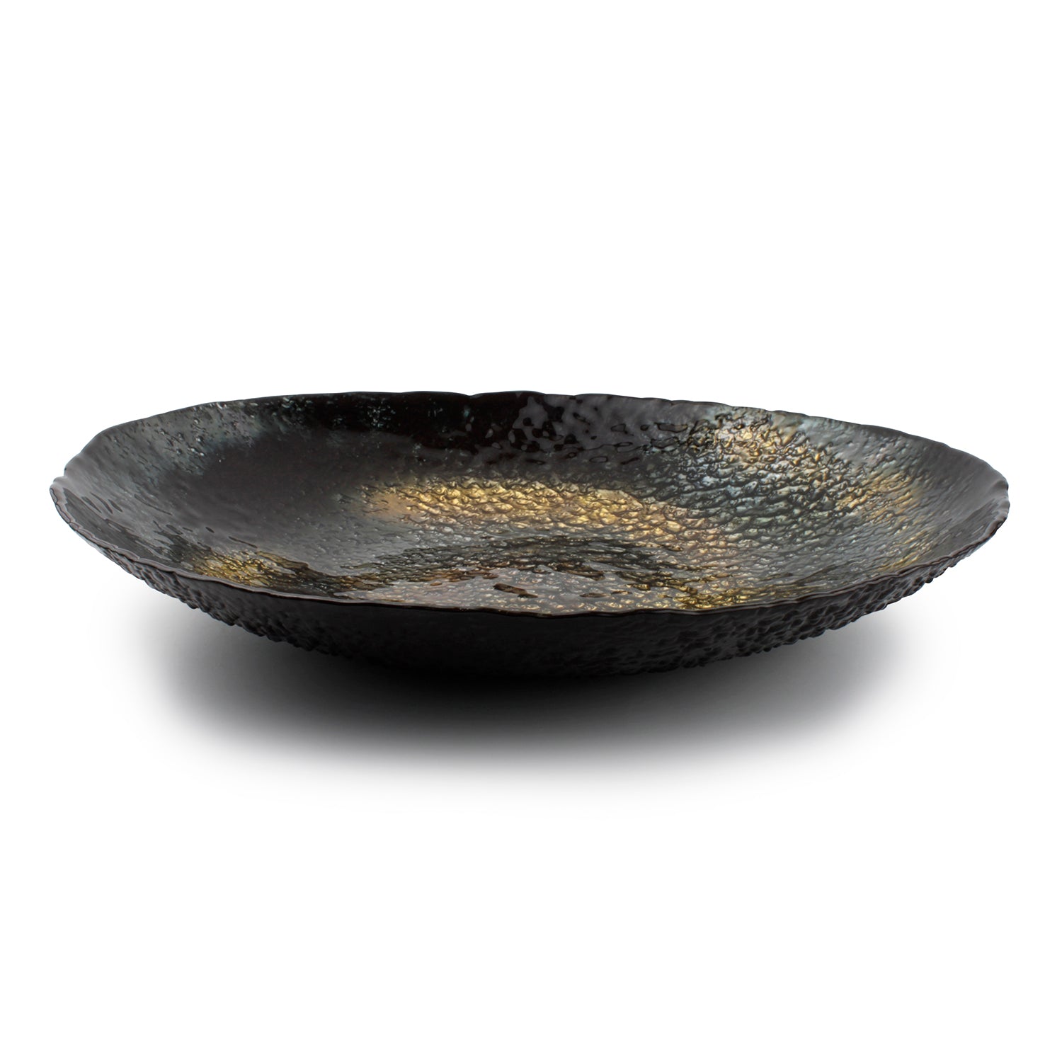 S|P Collection - Sierschaal 40xH7cm glas zwart/goud Cosmo