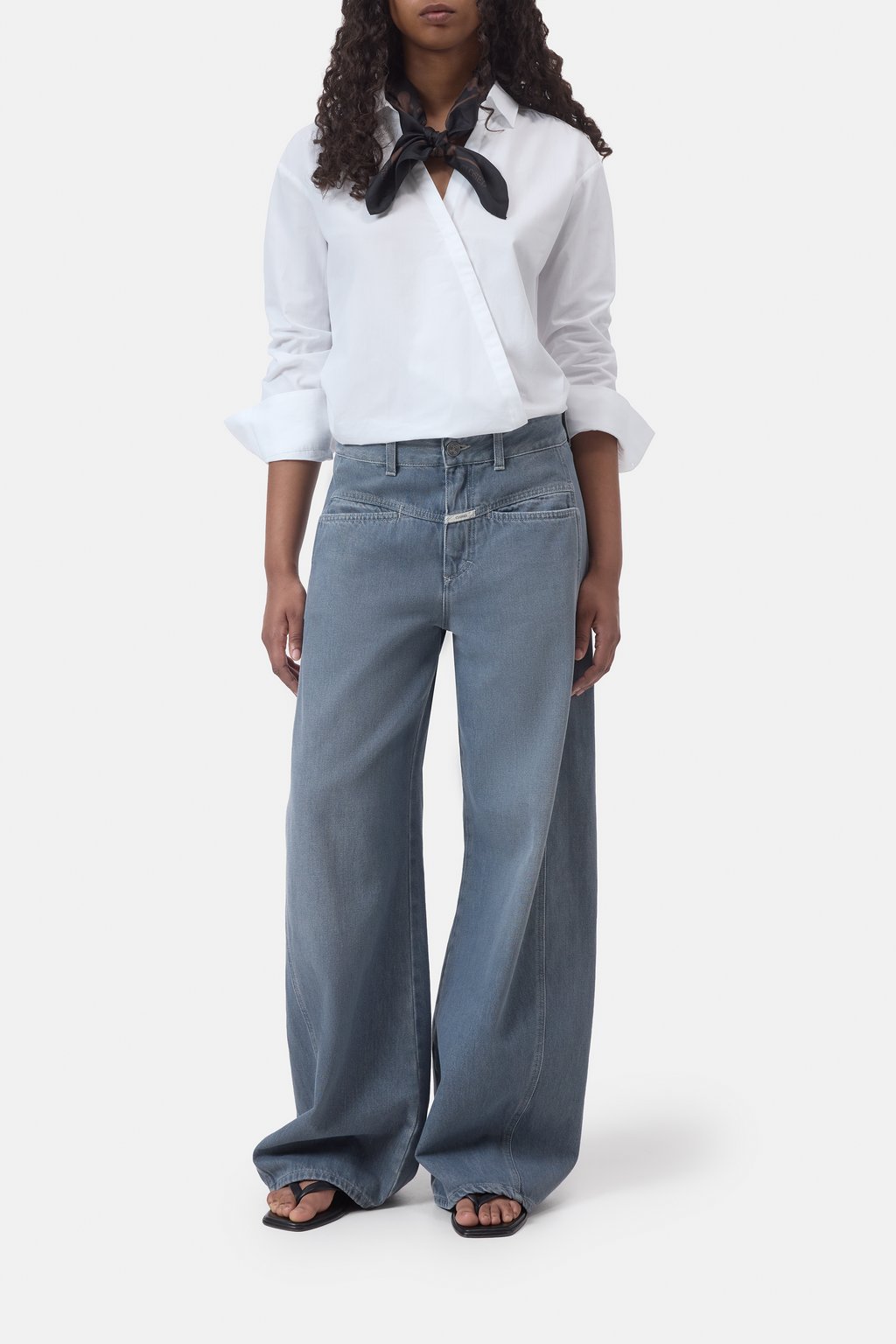 Asymmetrische Baumwoll-Bluse