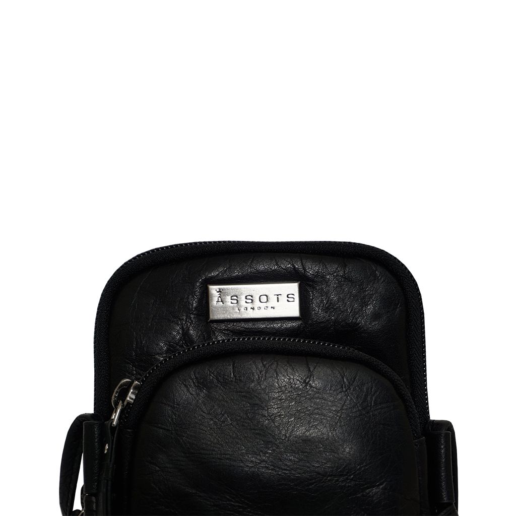 Assots London SARAH' Vintage Natural Grain Leather Mini Crossbody Bag