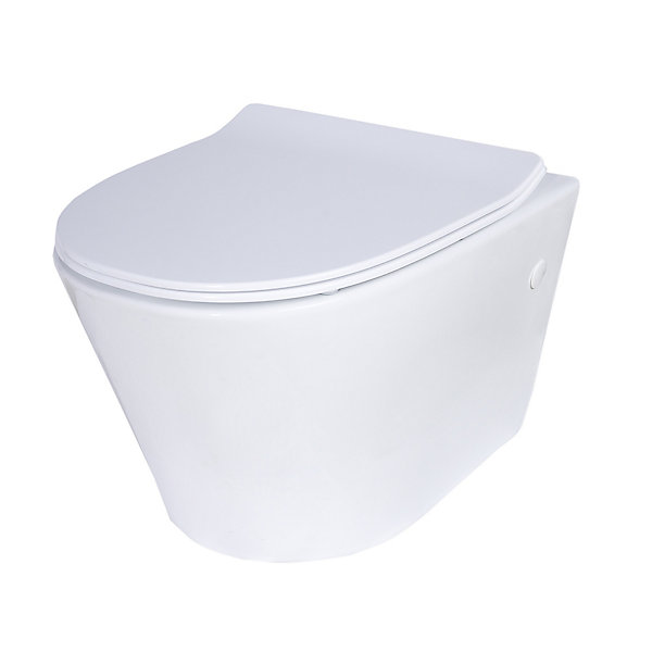 Cuvette WC suspendue sans bride, effet Vortex, GoodHome Fuerte