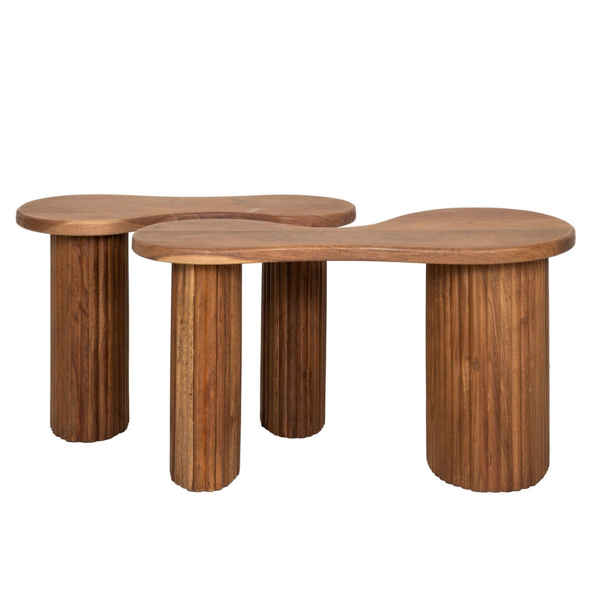 Fraaai - Rio organische salontafel set van 2 - donkerbruin