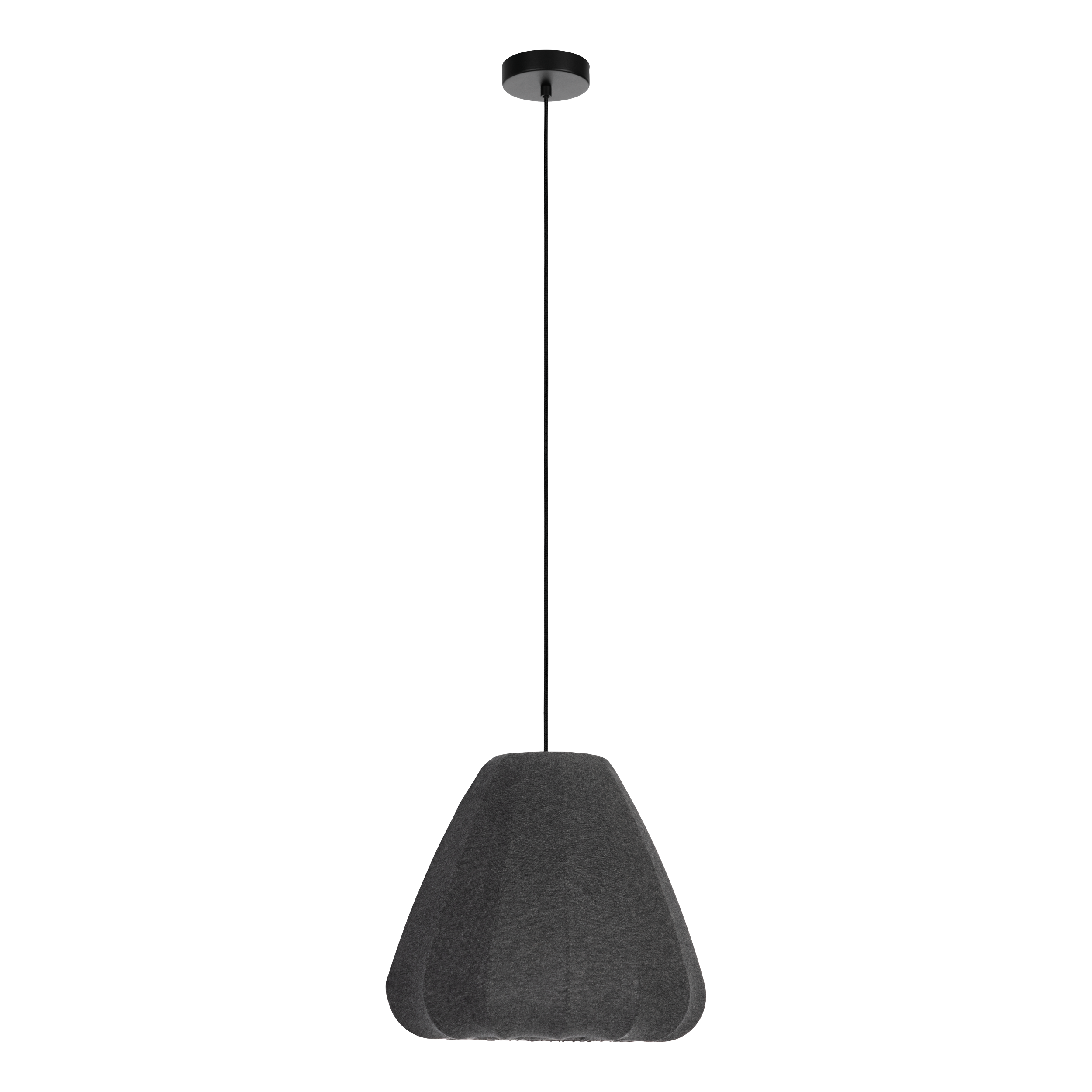 EGLO Barlaston Hanglamp - E27 - Ø 35 cm - Zwart Grijs - Textiel