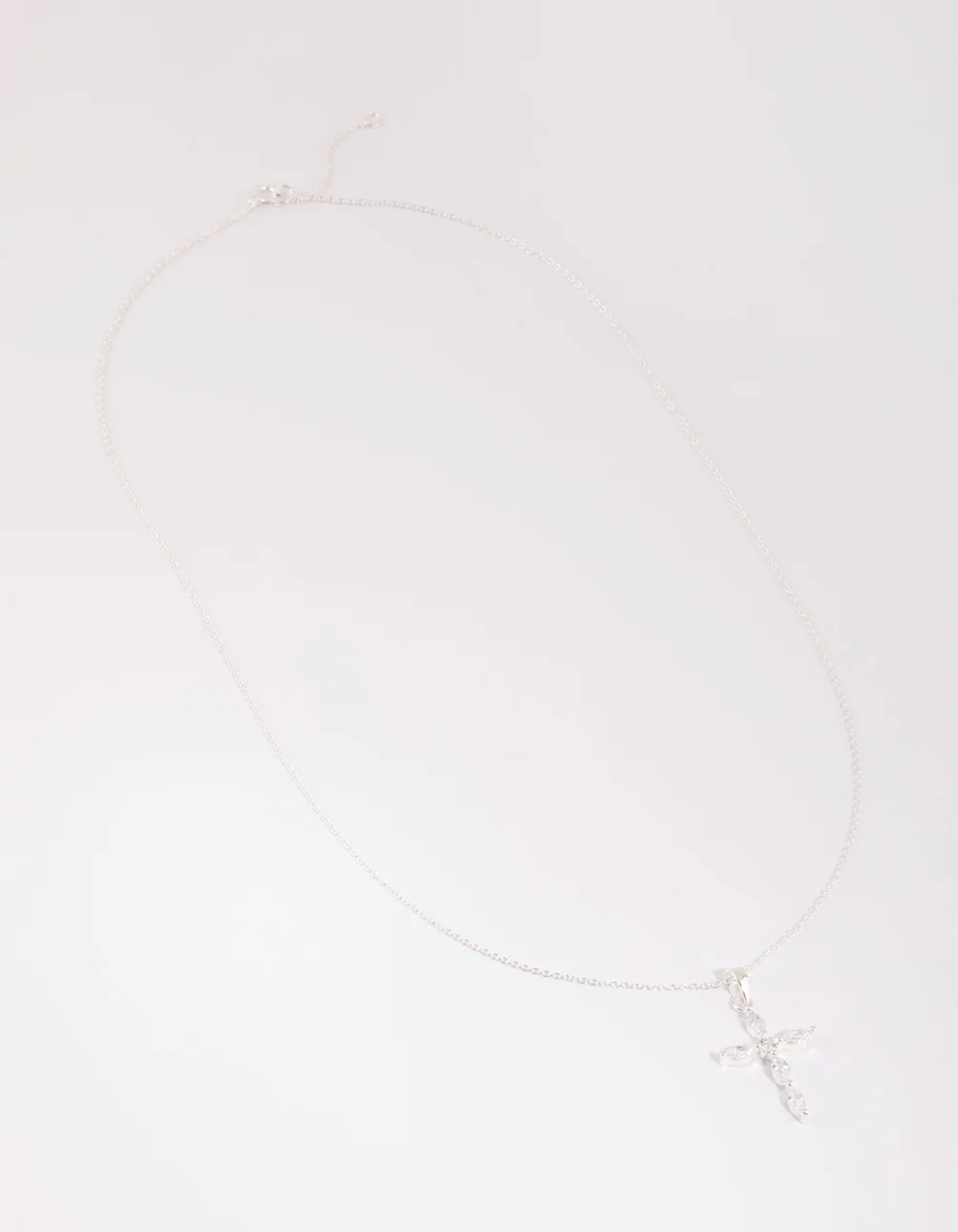 Sterling Silver Cubic Zirconia Cross Necklace