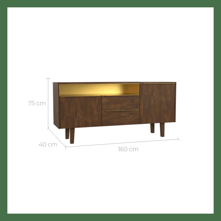 TAIKO - Buffet en bois de manguier 2 portes 2 tiroirs